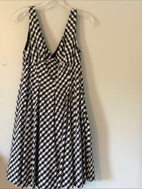 Betsey Johnson Black and White Gingham V‑Neck Sundress